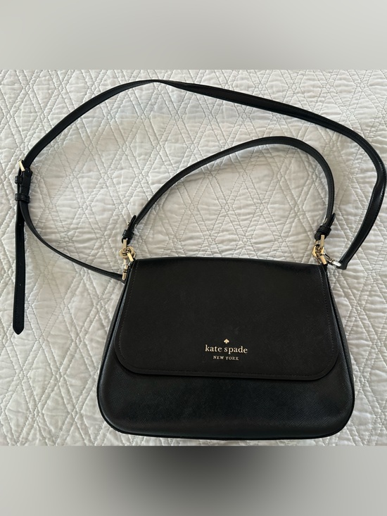 kate spade Handbags - kate spade Black Leather Crossbody with Gold Accents